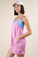 Pink Mineral Washed Sleeveless Knit Romper