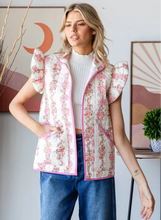 Pink Floral Quilted Vest