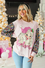 Pink Sequin Sleeve Santa Top