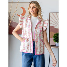 Pink Floral Quilted Vest