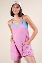 Pink Mineral Washed Sleeveless Knit Romper