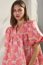 Pink Coral Jacquard Babydoll Top