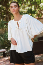 Ivory Front Tie Top