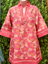 Flamingo pink floral dress