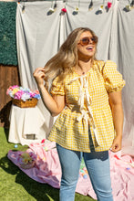 Yellow Gingham Top with Bows