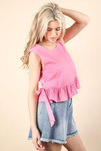 Pink Side Tie Sleeveless Top