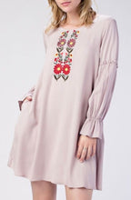 Cocoa Floral Embroidered Dress