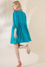 Jade Floral Embroidered Yoke Dress