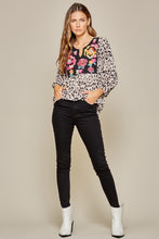 Savanna Jane light pink leopard print long sleeve top