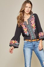 Savanna Jane black embroidered top