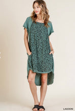 Sea Green Frayed Hem Dress