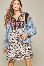 Savanna Jane light pink leopard print short sleeve dress