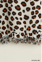 Natural mix animal print layered short sleeve top